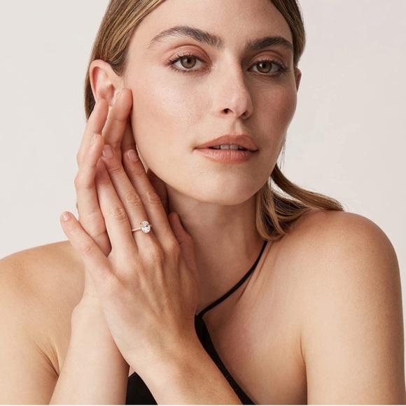 14K Engagement Ring Rose Gold Plated - Picture 2 of 4